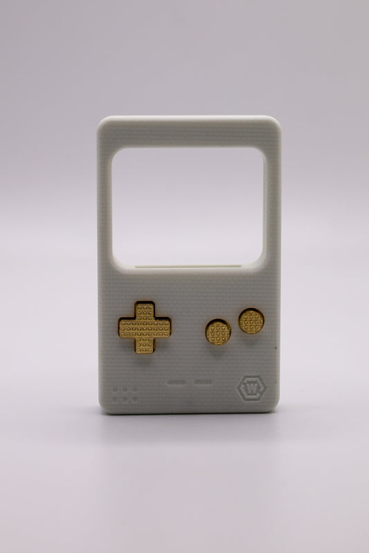 White G10 Clicktendo Slim with Brass Frag Buttons